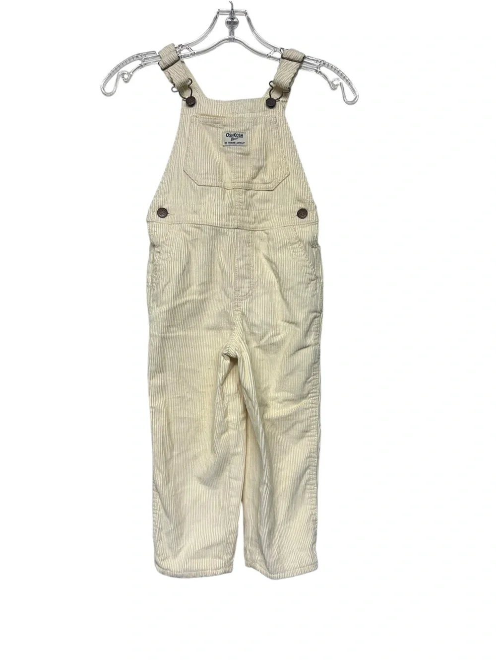 OshKosh B'gosh Cream Corduroy Overalls 4T